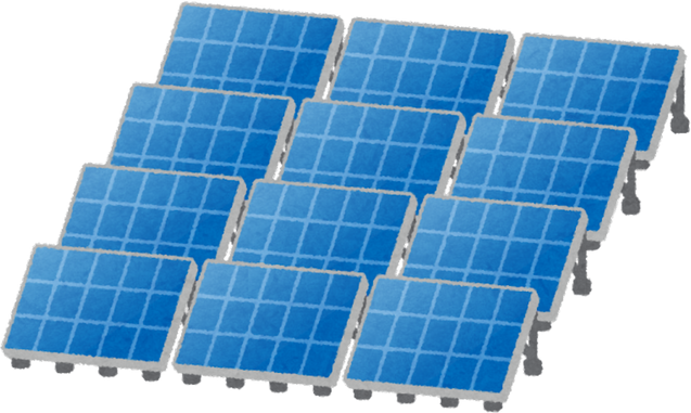 Illustration of Arranged Solar Panels